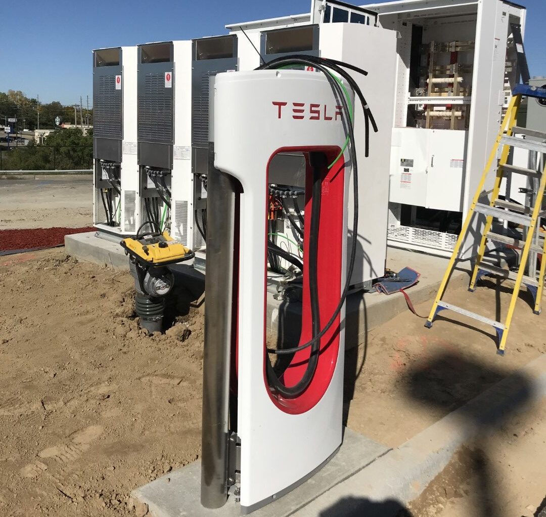 Tesla charging station installation